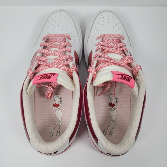 Nike Dunk Low Valentines Day Women's White Pink Red Shoes 317813-114 US Size 12 - Picture 5 of 8